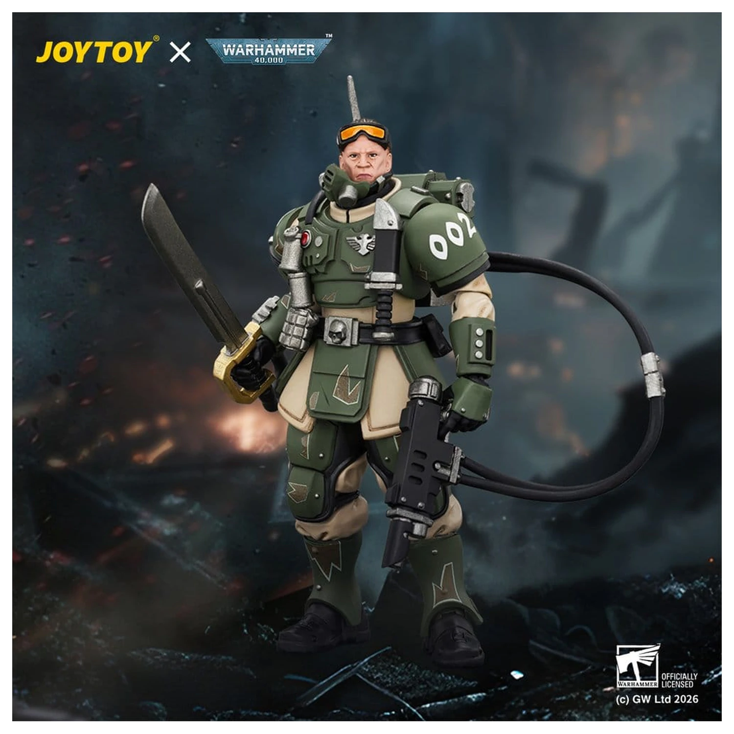 Warhammer Action Figure Astra Militarum Kasrkin 7 cu Hot-shot Laspistol și Power Sword poza produsului