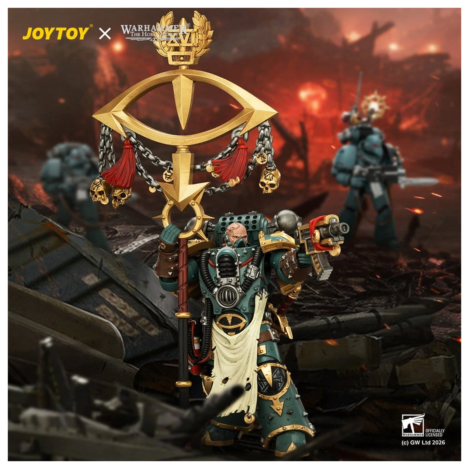 Warhammer Figurina Sons of Horus Maloghurst the Twisted, the Warmaster's Equerry 13 cm poza produsului
