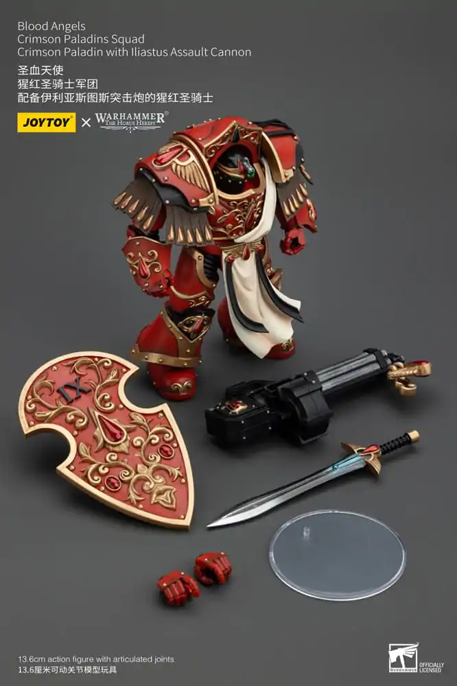 Warhammer The Horus Heresy figurină de acțiune 1/18 Blood Angels Crimson Paladins Squad Crimson Paladin cu Iliastus Assault Cannon 14 cm poza produsului