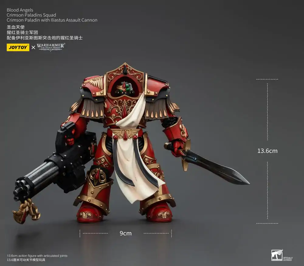 Warhammer The Horus Heresy figurină de acțiune 1/18 Blood Angels Crimson Paladins Squad Crimson Paladin cu Iliastus Assault Cannon 14 cm poza produsului