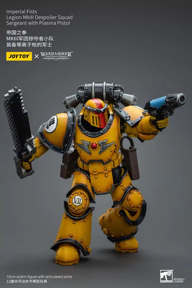 Warhammer The Horus Heresy Figurina de acțiune 1/18 Imperial Fists Legion MkIII Despoiler Squad Sergent cu Pistol cu plasmă 12 cm poza produsului