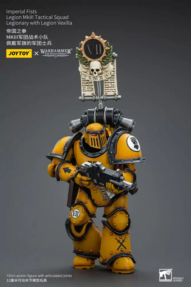 Warhammer The Horus Heresy Figurina de Acțiune 1/18 Imperial Fists Legion MkIII Tactical Squad Legionar cu Legion Vexilla 12 cm poza produsului