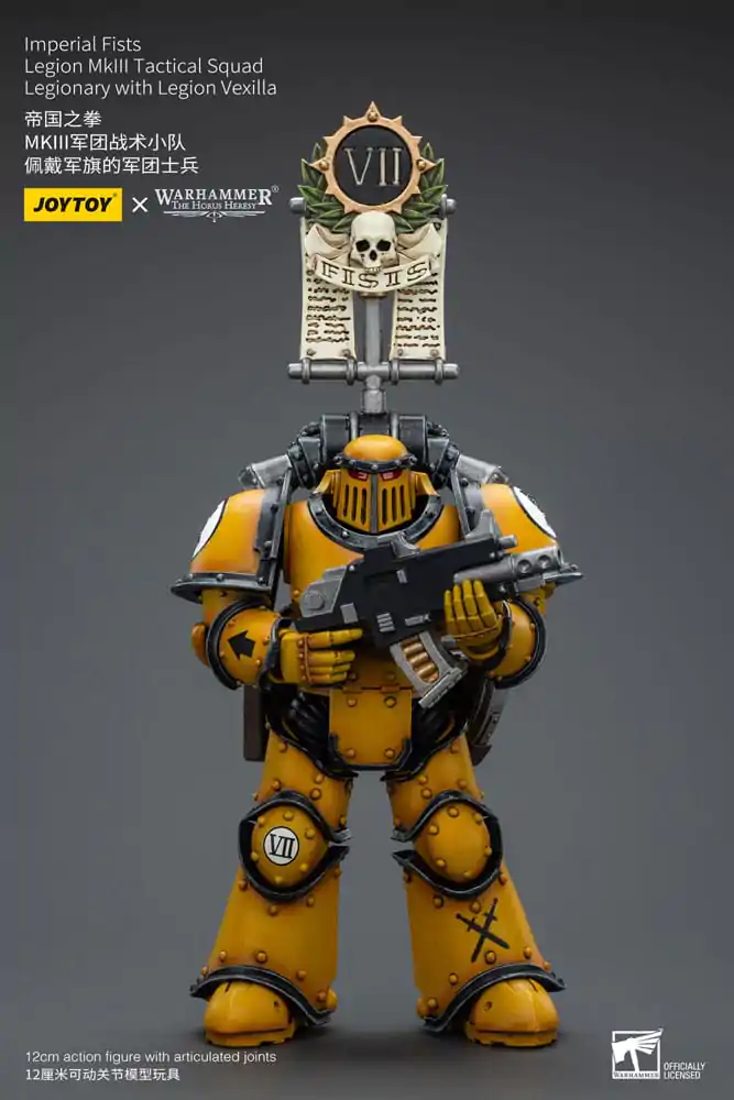 Warhammer The Horus Heresy Figurina de Acțiune 1/18 Imperial Fists Legion MkIII Tactical Squad Legionar cu Legion Vexilla 12 cm poza produsului