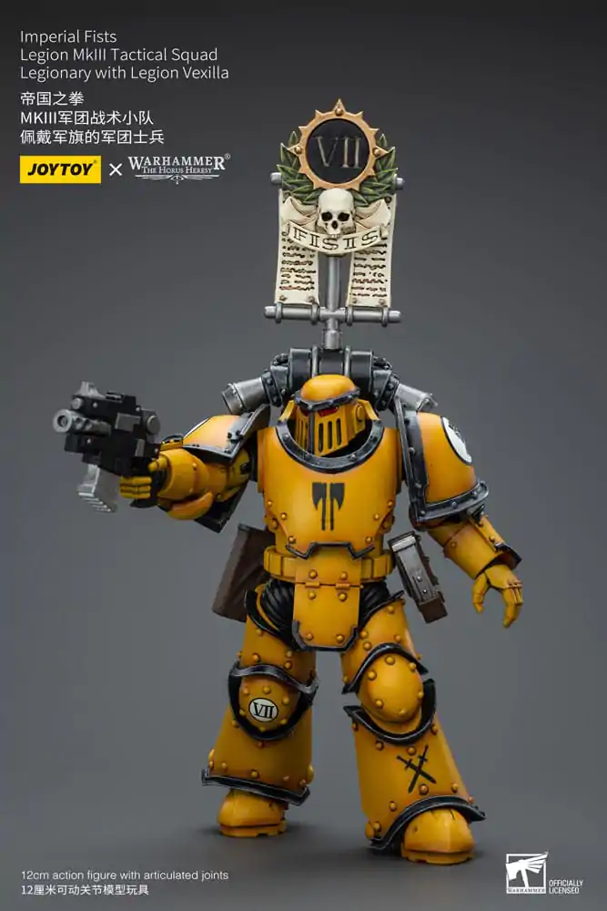 Warhammer The Horus Heresy Figurina de Acțiune 1/18 Imperial Fists Legion MkIII Tactical Squad Legionar cu Legion Vexilla 12 cm poza produsului