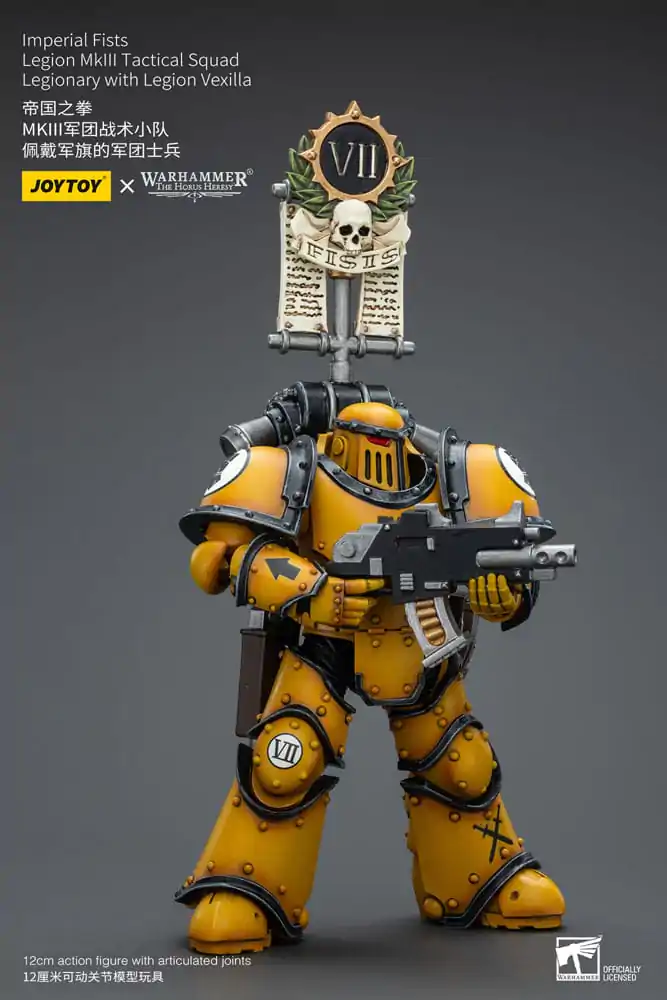 Warhammer The Horus Heresy Figurina de Acțiune 1/18 Imperial Fists Legion MkIII Tactical Squad Legionar cu Legion Vexilla 12 cm poza produsului