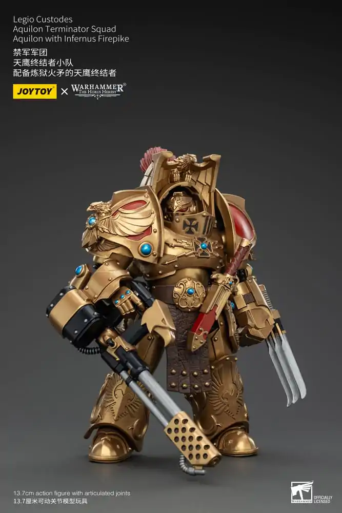 Warhammer The Horus Heresy Figurina de Acțiune 1/18 Legio Custodes Aquilon Terminator Squad Aquilon cu Infernus Firepike 14 cm poza produsului