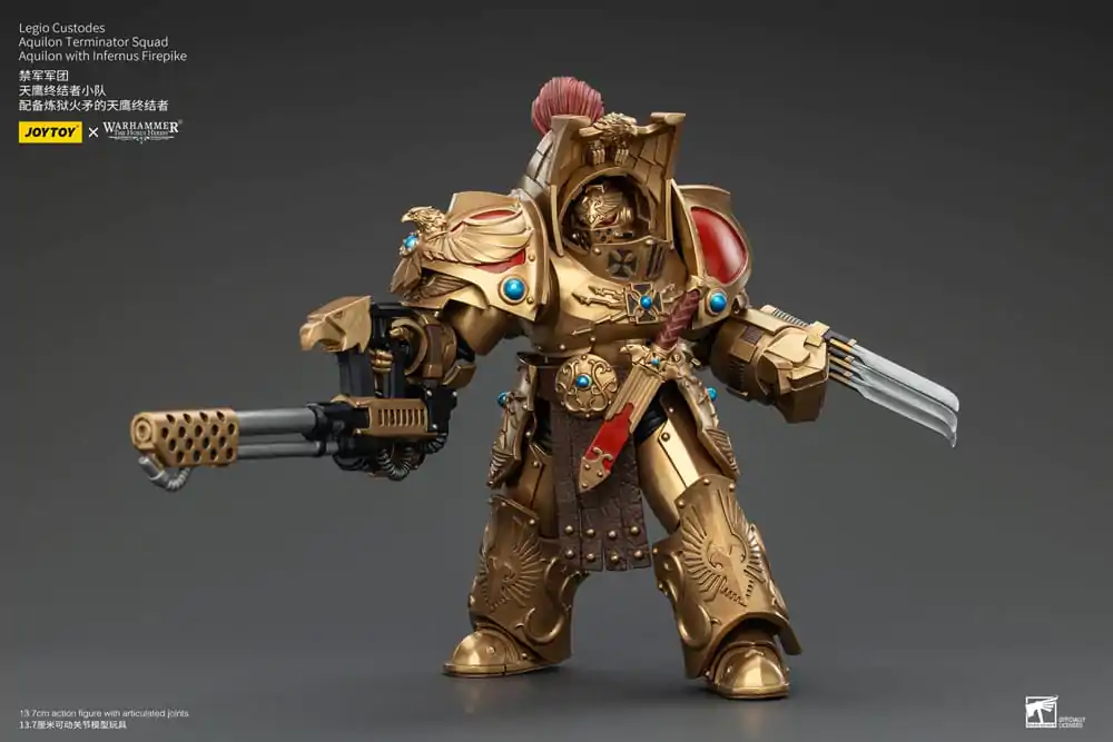 Warhammer The Horus Heresy Figurina de Acțiune 1/18 Legio Custodes Aquilon Terminator Squad Aquilon cu Infernus Firepike 14 cm poza produsului