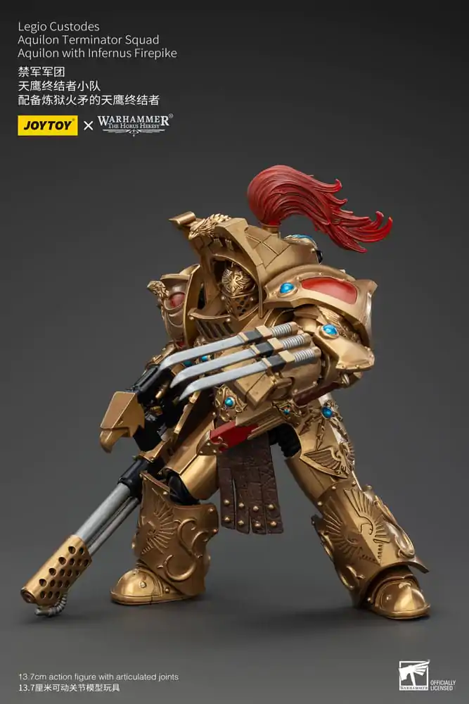 Warhammer The Horus Heresy Figurina de Acțiune 1/18 Legio Custodes Aquilon Terminator Squad Aquilon cu Infernus Firepike 14 cm poza produsului