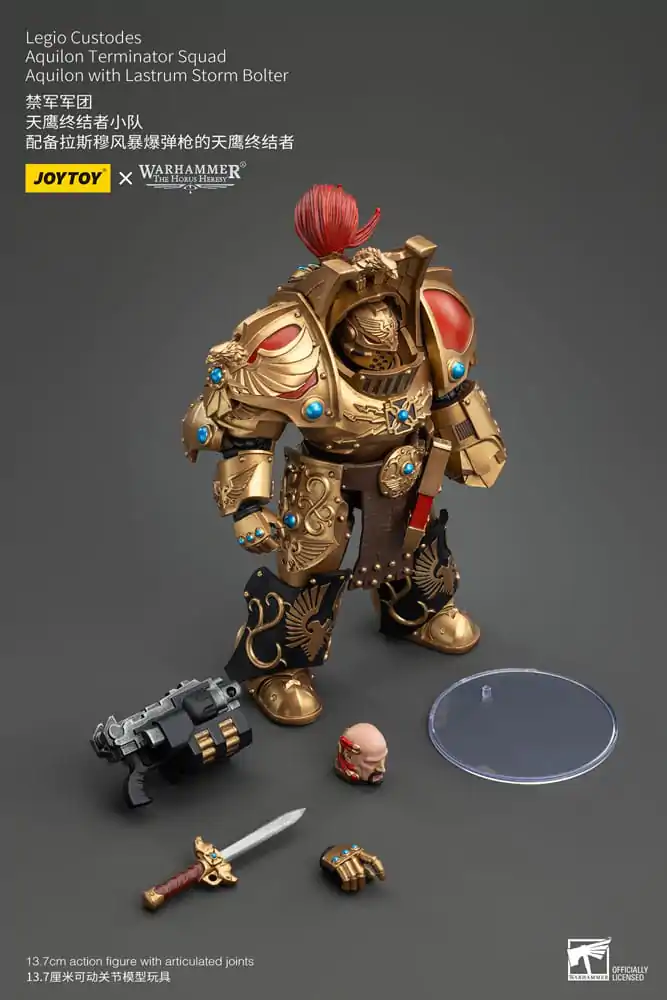 Warhammer The Horus Heresy Figurina de Acțiune 1/18 Legio Custodes Aquilon Terminator Squad Aquilon cu Lastrum Storm Bolter 14 cm poza produsului