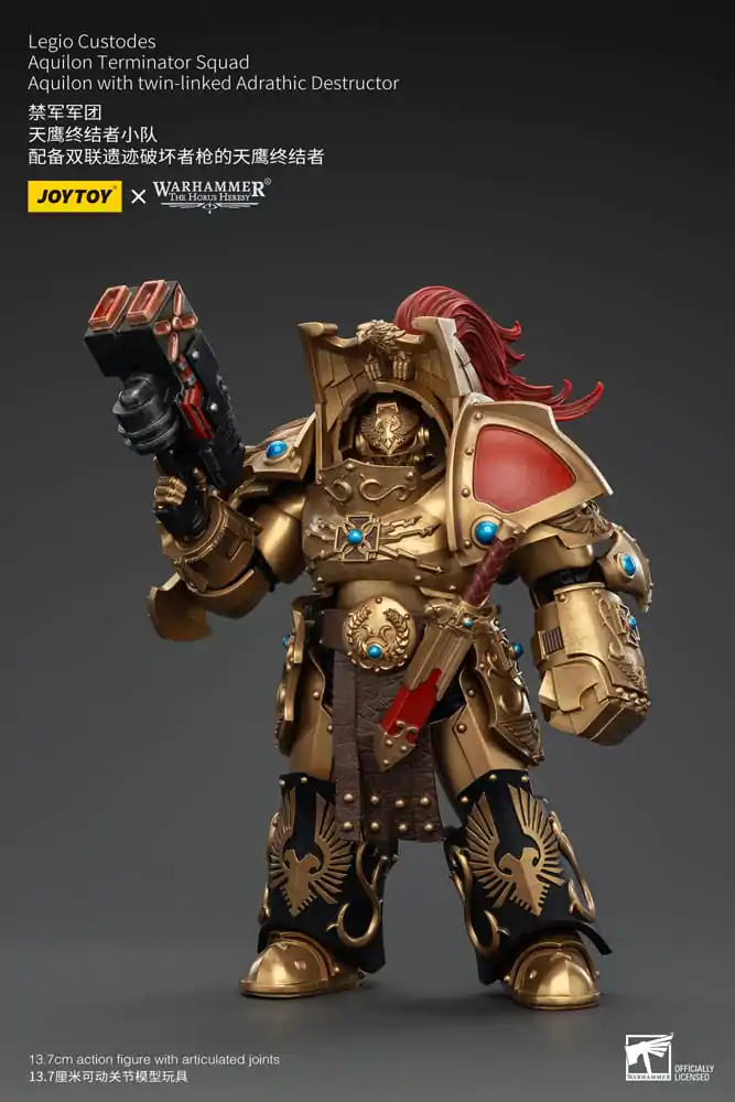 Warhammer The Horus Heresy Figurina de acțiune 1/18 Legio Custodes Aquilon Terminator Squad Aquilon cu Distrugător Adrathic cuplat dublu 14 cm poza produsului