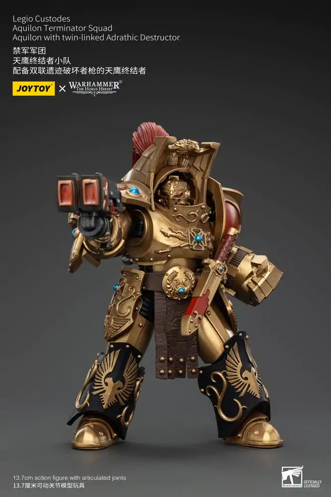 Warhammer The Horus Heresy Figurina de acțiune 1/18 Legio Custodes Aquilon Terminator Squad Aquilon cu Distrugător Adrathic cuplat dublu 14 cm poza produsului