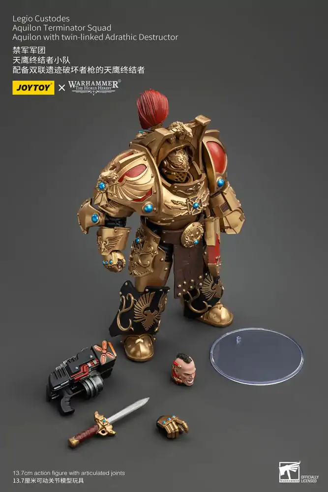 Warhammer The Horus Heresy Figurina de acțiune 1/18 Legio Custodes Aquilon Terminator Squad Aquilon cu Distrugător Adrathic cuplat dublu 14 cm poza produsului