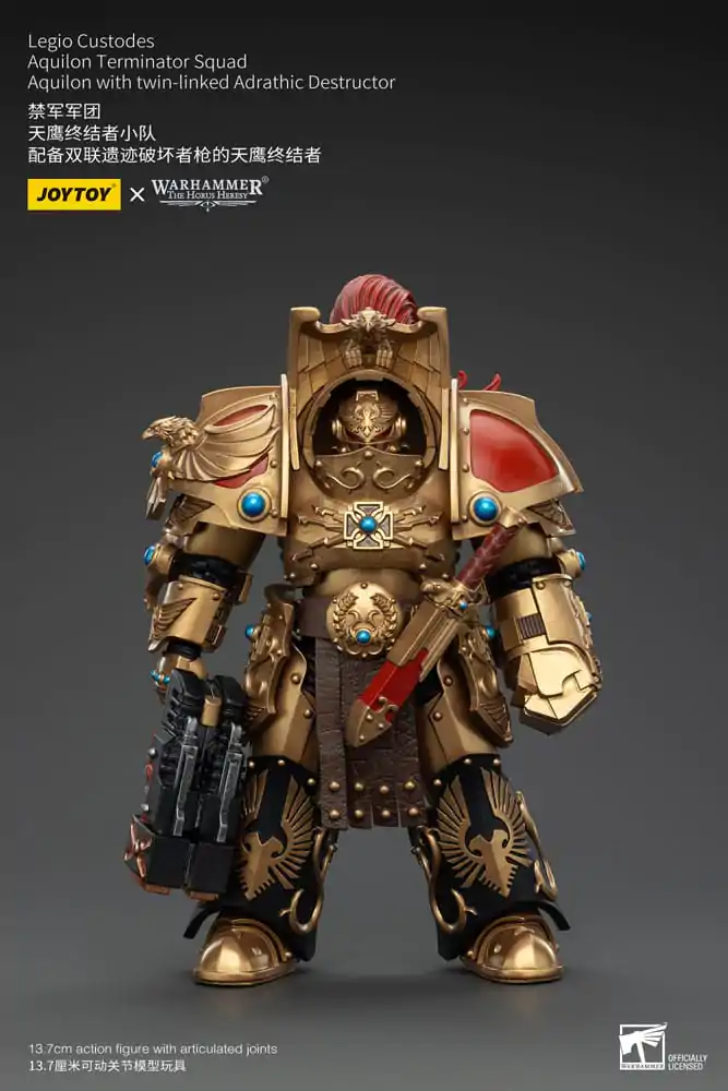 Warhammer The Horus Heresy Figurina de acțiune 1/18 Legio Custodes Aquilon Terminator Squad Aquilon cu Distrugător Adrathic cuplat dublu 14 cm poza produsului