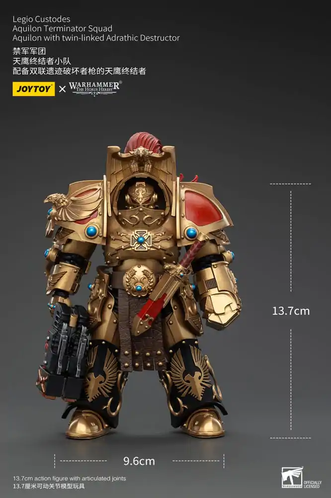 Warhammer The Horus Heresy Figurina de acțiune 1/18 Legio Custodes Aquilon Terminator Squad Aquilon cu Distrugător Adrathic cuplat dublu 14 cm poza produsului