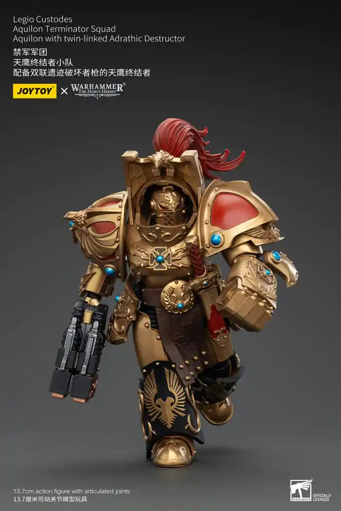 Warhammer The Horus Heresy Figurina de acțiune 1/18 Legio Custodes Aquilon Terminator Squad Aquilon cu Distrugător Adrathic cuplat dublu 14 cm poza produsului