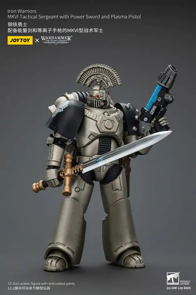 Warhammer The Horus Heresy figurina de actiune 1/18 Iron Warriors MKVI Tactical Sergeant cu Power Sword and Plasma Pistol 12 cm poza produsului