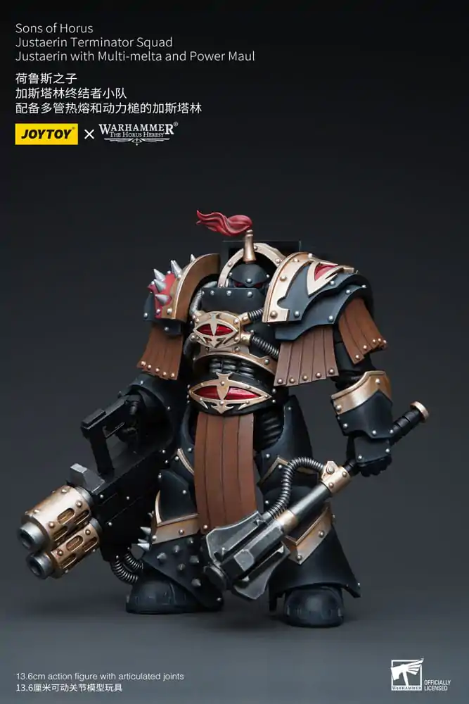 Warhammer The Horus Heresy Figurina de acțiune 1/18 Sons of Horus Justaerin Terminator Squad Justaerin cu Multi-melta și Power MauL 12 cm poza produsului