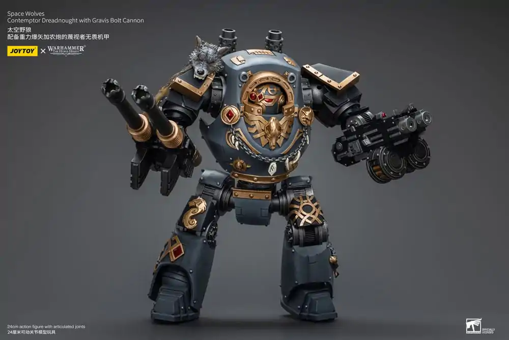 Warhammer The Horus Heresy Figurina de acțiune 1/18 Space Wolves Contemptor Dreadnought cu Gravis Bolt Cannon 12 cm poza produsului