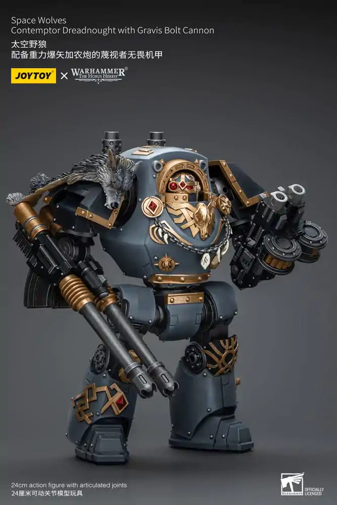 Warhammer The Horus Heresy Figurina de acțiune 1/18 Space Wolves Contemptor Dreadnought cu Gravis Bolt Cannon 12 cm poza produsului