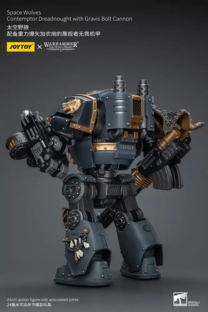 Warhammer The Horus Heresy Figurina de acțiune 1/18 Space Wolves Contemptor Dreadnought cu Gravis Bolt Cannon 12 cm poza produsului