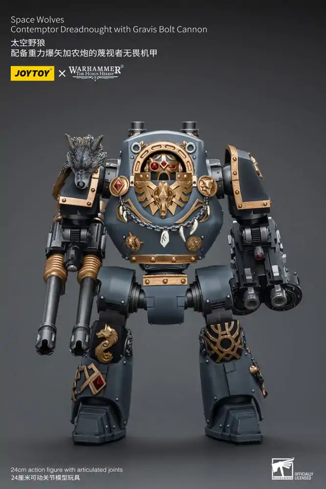 Warhammer The Horus Heresy Figurina de acțiune 1/18 Space Wolves Contemptor Dreadnought cu Gravis Bolt Cannon 12 cm poza produsului