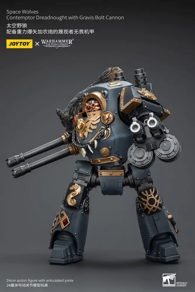 Warhammer The Horus Heresy Figurina de acțiune 1/18 Space Wolves Contemptor Dreadnought cu Gravis Bolt Cannon 12 cm poza produsului