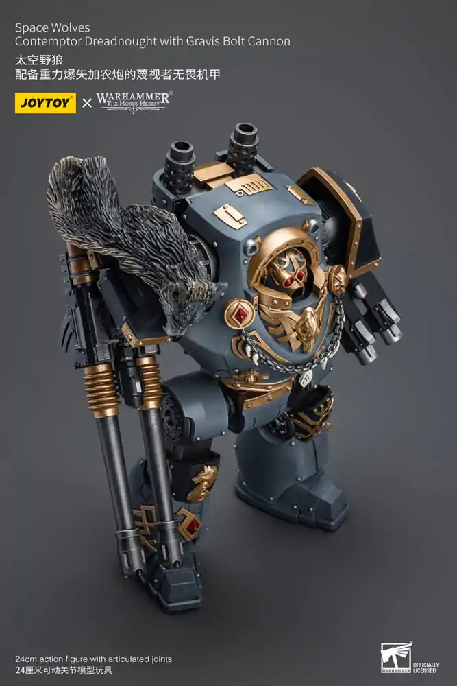 Warhammer The Horus Heresy Figurina de acțiune 1/18 Space Wolves Contemptor Dreadnought cu Gravis Bolt Cannon 12 cm poza produsului