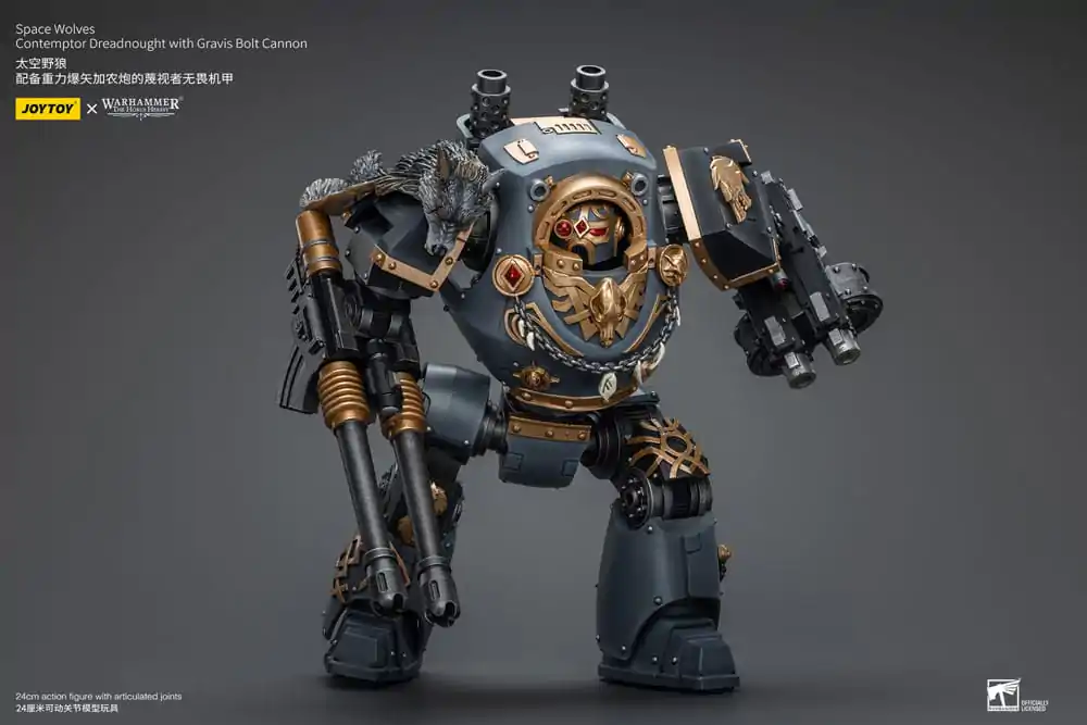 Warhammer The Horus Heresy Figurina de acțiune 1/18 Space Wolves Contemptor Dreadnought cu Gravis Bolt Cannon 12 cm poza produsului