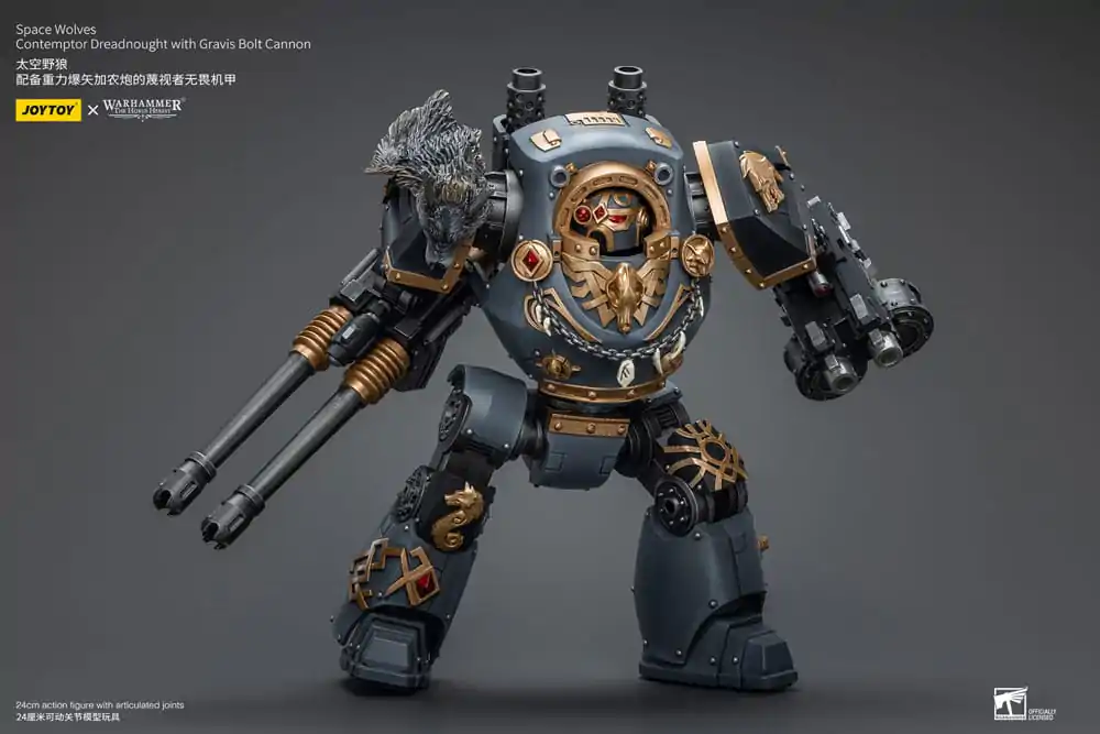 Warhammer The Horus Heresy Figurina de acțiune 1/18 Space Wolves Contemptor Dreadnought cu Gravis Bolt Cannon 12 cm poza produsului