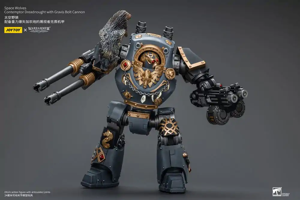 Warhammer The Horus Heresy Figurina de acțiune 1/18 Space Wolves Contemptor Dreadnought cu Gravis Bolt Cannon 12 cm poza produsului