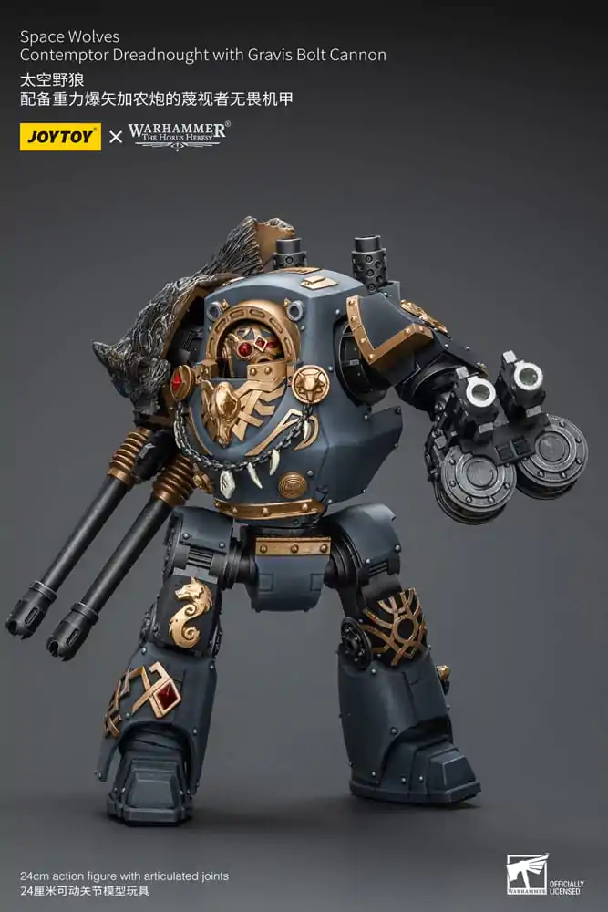 Warhammer The Horus Heresy Figurina de acțiune 1/18 Space Wolves Contemptor Dreadnought cu Gravis Bolt Cannon 12 cm poza produsului