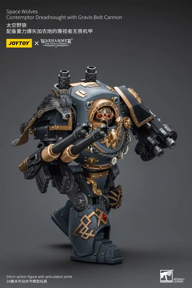 Warhammer The Horus Heresy Figurina de acțiune 1/18 Space Wolves Contemptor Dreadnought cu Gravis Bolt Cannon 12 cm poza produsului