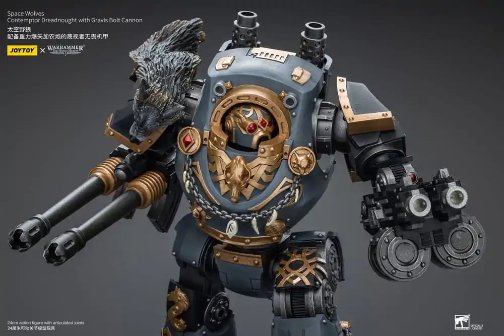 Warhammer The Horus Heresy Figurina de acțiune 1/18 Space Wolves Contemptor Dreadnought cu Gravis Bolt Cannon 12 cm poza produsului