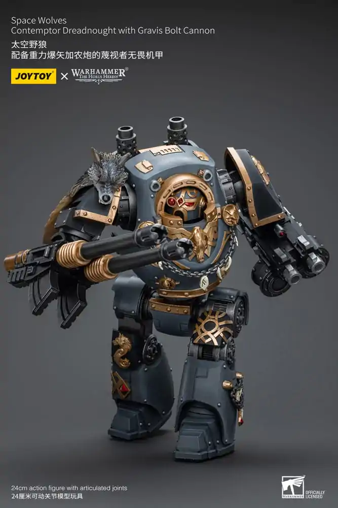 Warhammer The Horus Heresy Figurina de acțiune 1/18 Space Wolves Contemptor Dreadnought cu Gravis Bolt Cannon 12 cm poza produsului