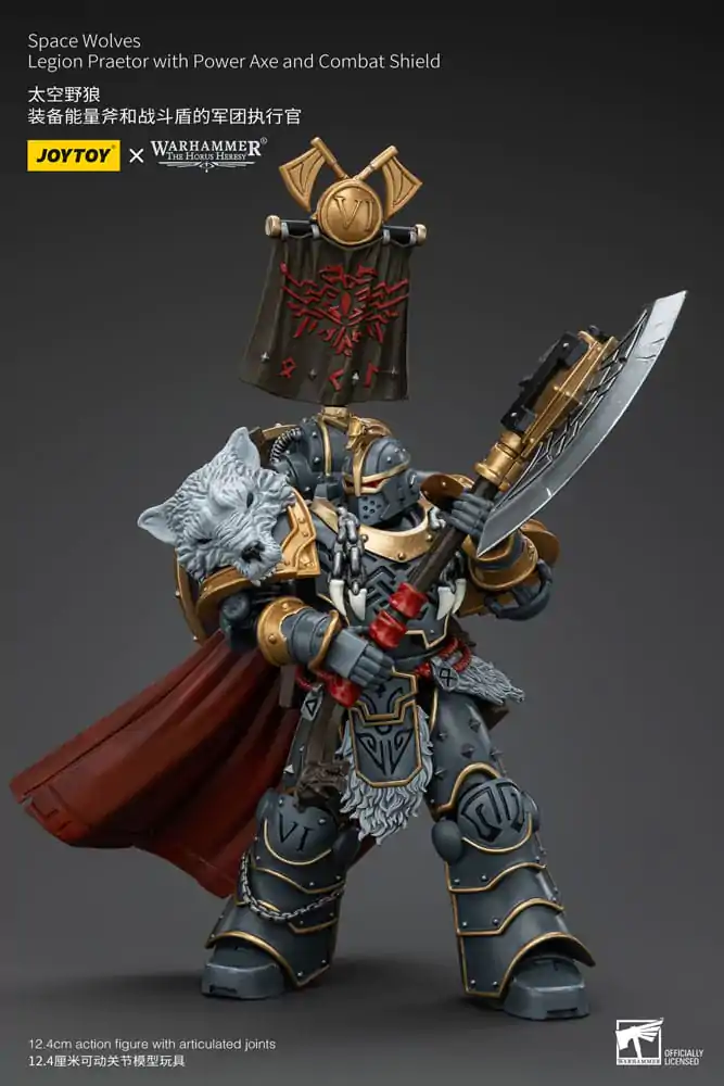 Warhammer The Horus Heresy Figurina de Acțiune 1/18 Space Wolves Legion Praetor cu Power Axe și Scut de Luptă 12 cm poza produsului