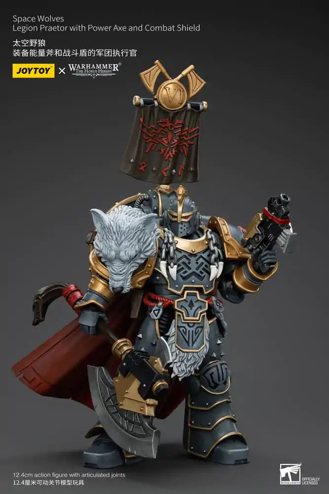 Warhammer The Horus Heresy Figurina de Acțiune 1/18 Space Wolves Legion Praetor cu Power Axe și Scut de Luptă 12 cm poza produsului