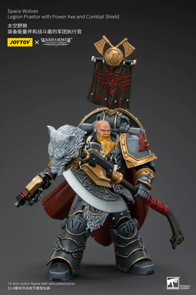 Warhammer The Horus Heresy Figurina de Acțiune 1/18 Space Wolves Legion Praetor cu Power Axe și Scut de Luptă 12 cm poza produsului