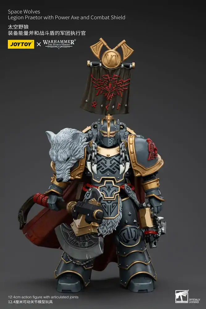 Warhammer The Horus Heresy Figurina de Acțiune 1/18 Space Wolves Legion Praetor cu Power Axe și Scut de Luptă 12 cm poza produsului