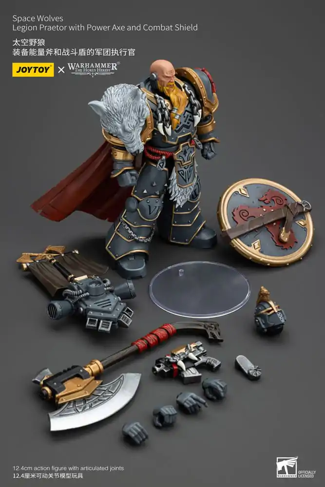 Warhammer The Horus Heresy Figurina de Acțiune 1/18 Space Wolves Legion Praetor cu Power Axe și Scut de Luptă 12 cm poza produsului