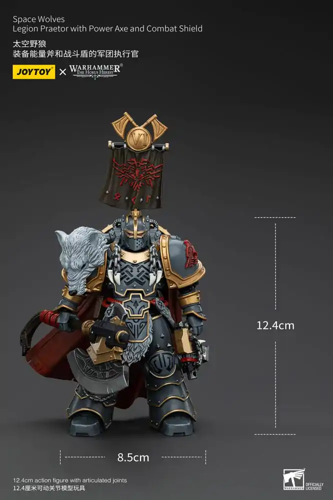 Warhammer The Horus Heresy Figurina de Acțiune 1/18 Space Wolves Legion Praetor cu Power Axe și Scut de Luptă 12 cm poza produsului