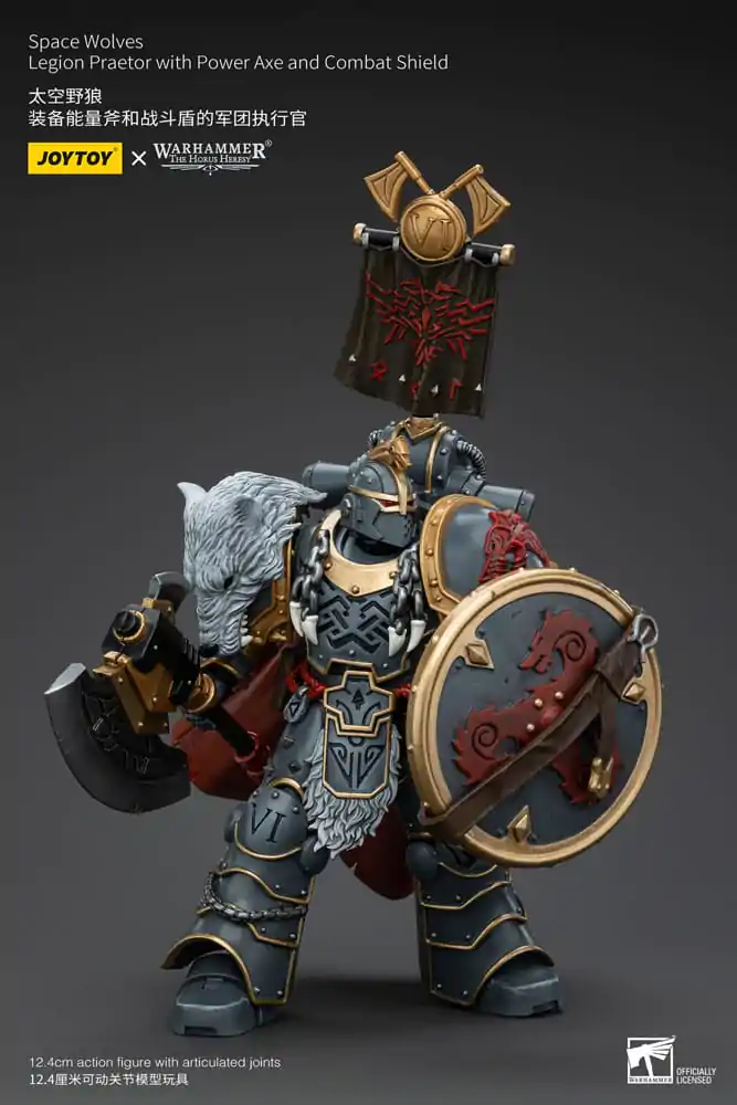 Warhammer The Horus Heresy Figurina de Acțiune 1/18 Space Wolves Legion Praetor cu Power Axe și Scut de Luptă 12 cm poza produsului