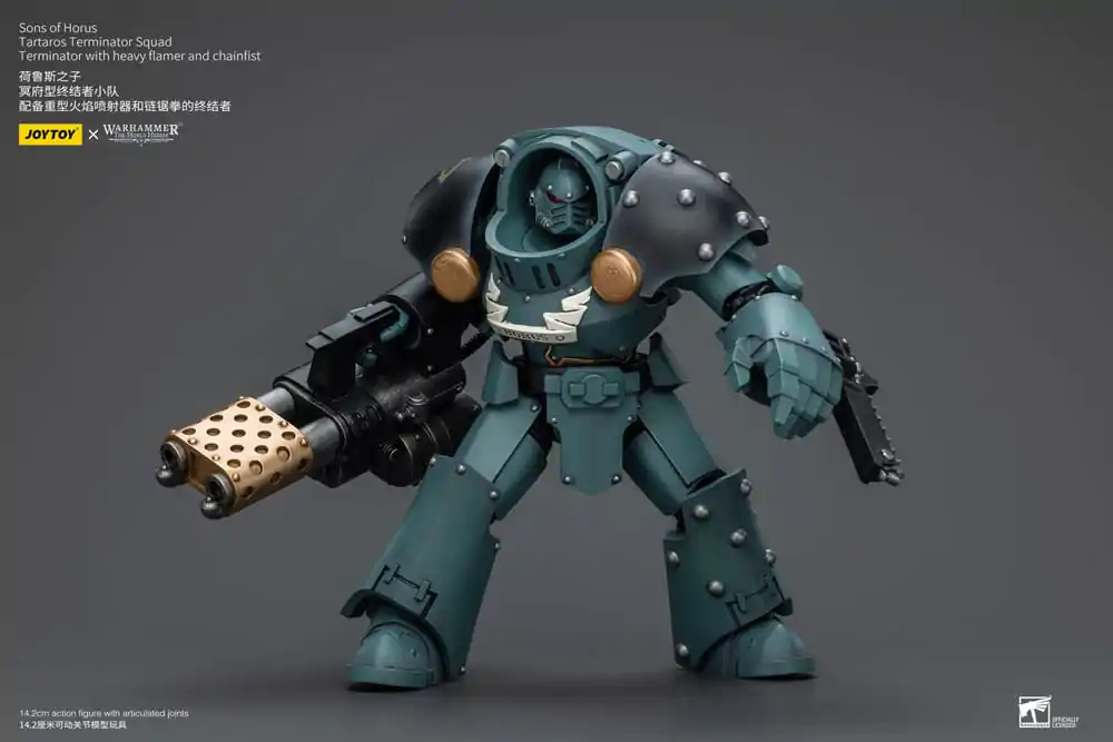 Figurină de acțiune Warhammer The Horus Heresy 1/18 Echipa de Terminator Tartaros Terminator Cu Flamer Greu Și Pumn de Lanț 12 cm poza produsului