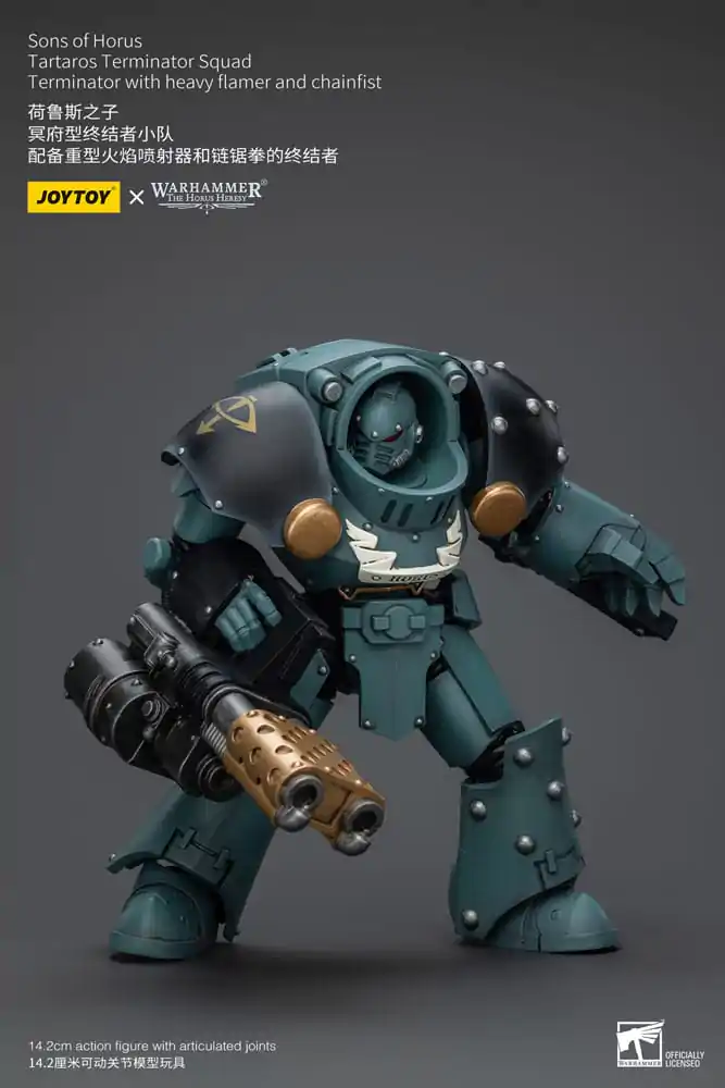 Figurină de acțiune Warhammer The Horus Heresy 1/18 Echipa de Terminator Tartaros Terminator Cu Flamer Greu Și Pumn de Lanț 12 cm poza produsului