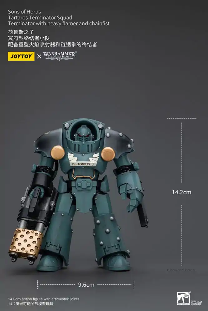 Figurină de acțiune Warhammer The Horus Heresy 1/18 Echipa de Terminator Tartaros Terminator Cu Flamer Greu Și Pumn de Lanț 12 cm poza produsului