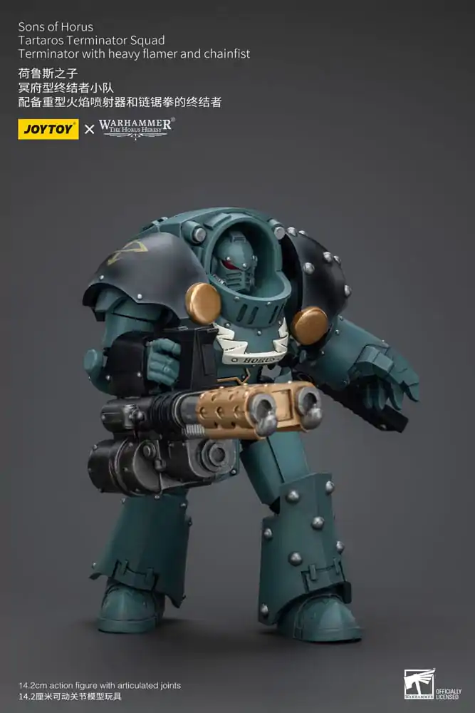 Figurină de acțiune Warhammer The Horus Heresy 1/18 Echipa de Terminator Tartaros Terminator Cu Flamer Greu Și Pumn de Lanț 12 cm poza produsului