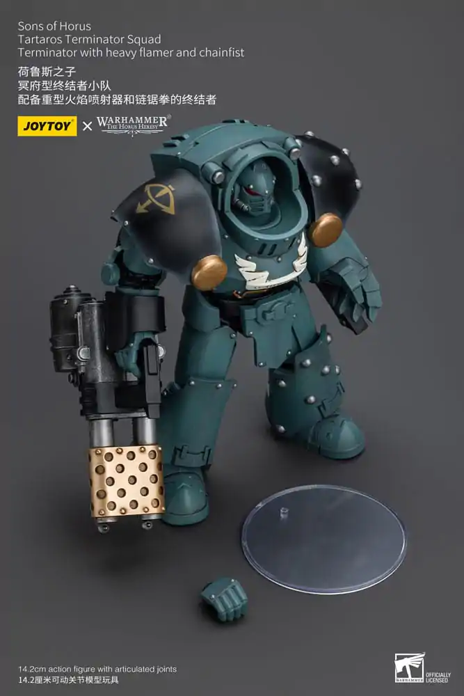 Figurină de acțiune Warhammer The Horus Heresy 1/18 Echipa de Terminator Tartaros Terminator Cu Flamer Greu Și Pumn de Lanț 12 cm poza produsului