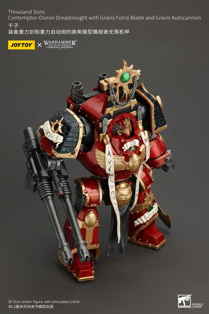 Warhammer The Horus Heresy Figurina de acțiune 1/18 Thousand Sons Contemptor-Osiron Dreadnought cu Gravis Force Blade Și Gravis Autocannon 30 cm poza produsului