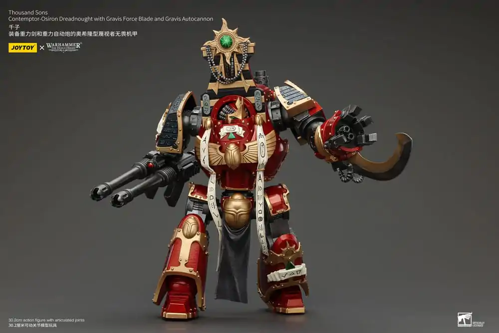 Warhammer The Horus Heresy Figurina de acțiune 1/18 Thousand Sons Contemptor-Osiron Dreadnought cu Gravis Force Blade Și Gravis Autocannon 30 cm poza produsului