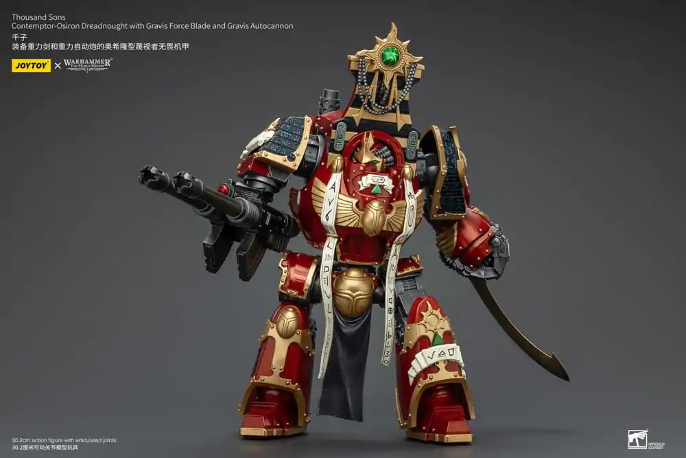 Warhammer The Horus Heresy Figurina de acțiune 1/18 Thousand Sons Contemptor-Osiron Dreadnought cu Gravis Force Blade Și Gravis Autocannon 30 cm poza produsului