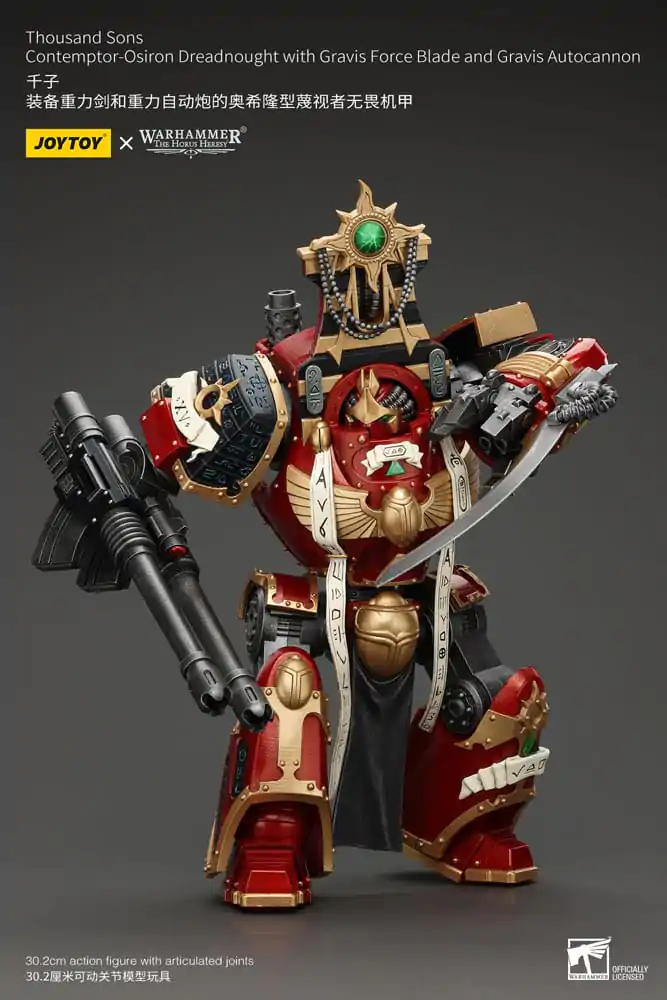 Warhammer The Horus Heresy Figurina de acțiune 1/18 Thousand Sons Contemptor-Osiron Dreadnought cu Gravis Force Blade Și Gravis Autocannon 30 cm poza produsului